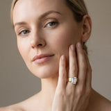 Yellow gold Emerald Solitaire Bezel Set Diamond Ring with Wide Band_16