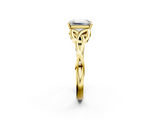 Yellow gold Emerald Solitaire Celtic Knot Engagement Ring with Four-Prong Setting_82