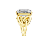 Yellow gold Emerald Solitaire Celtic Knot Engagement Ring with Four-Prong Setting_85