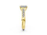 Yellow gold Emerald Solitaire Channel-Set Diamond Engagement Ring with Four-Prong Setting_34