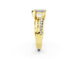 Yellow gold Emerald Solitaire Channel-Set Split Shank Ring with Tension Prong Setting_14
