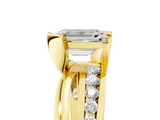 Yellow gold Emerald Solitaire Channel-Set Split Shank Ring with Tension Prong Setting_17