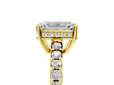 Yellow gold Emerald Solitaire Diamond Engagement Ring with Pavé Band and Six-Prong Setting_32