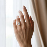 Yellow gold Emerald Solitaire Diamond Ring with 4-Prong Setting on a Classic Band_19