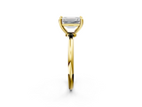 Yellow gold Emerald Solitaire Diamond Ring with 4-Prong Setting on a Classic Band_5