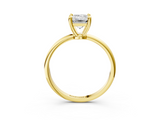Yellow gold Emerald Solitaire Diamond Ring with 4-Prong Setting on a Classic Band_6