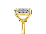 Yellow gold Emerald Solitaire Diamond Ring with 4-Prong Setting on a Classic Band_8