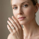 Yellow gold Emerald Solitaire Diamond Ring with Channel-Set Band and Four-Prong Setting_14