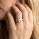 Yellow gold Emerald Solitaire Diamond Ring with Channel-Set Band and Four-Prong Setting_15