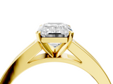 Yellow gold Emerald Solitaire Diamond Ring with Channel-Set Band and Four-Prong Setting_22