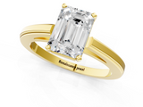 Yellow gold Emerald Solitaire Diamond Ring with Four-Prong Setting and Classic Band_18