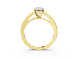 Yellow gold Emerald Solitaire Diamond Ring with Four-Prong Setting and Classic Band_20