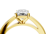 Yellow gold Emerald Solitaire Diamond Ring with Four-Prong Setting and Classic Band_21