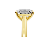 Yellow gold Emerald Solitaire Diamond Ring with Four-Prong Setting and Classic Band_22