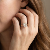 Yellow gold Emerald Solitaire Diamond Ring with Four-Prong Setting and Classic Band_36