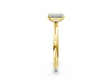 Yellow gold Emerald Solitaire Diamond Ring with Four-Prong Setting on a Plain Band_22
