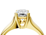 Yellow gold Emerald Solitaire Diamond Ring with Six-Prong Cathedral Setting_36