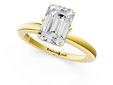 Yellow gold Emerald Solitaire Diamond Ring with Six-Prong Setting on a Classic Band_4