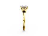 Yellow gold Emerald Solitaire Diamond Ring with Six-Prong Setting on a Classic Band_5