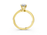 Yellow gold Emerald Solitaire Diamond Ring with Six-Prong Setting on a Classic Band_6