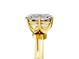 Yellow gold Emerald Solitaire Diamond Ring with Six-Prong Setting on a Classic Band_8