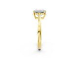 Yellow gold Emerald Solitaire Diamond Ring with Split Shank and Four-Prong Setting_14