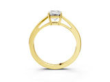 Yellow gold Emerald Solitaire Diamond Ring with Split Shank and Four-Prong Setting_15