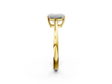 Yellow gold Emerald Solitaire Diamond Ring with Split Shank and Four-Prong Setting_22