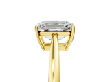 Yellow gold Emerald Solitaire Diamond Ring with Split Shank and Four-Prong Setting_25