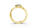 Yellow gold Emerald Solitaire Diamond Ring with Split Shank and Prong Setting_69