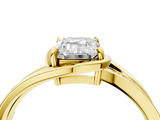 Yellow gold Emerald Solitaire Diamond Ring with Split Shank and Prong Setting_70