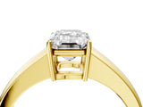 Yellow gold Emerald Solitaire Diamond Ring with Tapered Band and Four-Prong Setting_52