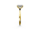Yellow gold Emerald Solitaire Diamond Ring with a Classic Band and Four-Prong Setting 2