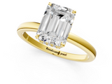 Yellow gold Emerald Solitaire Engagement Ring with Cathedral Band and Four-Prong Setting_32