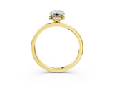 Yellow gold Emerald Solitaire Engagement Ring with Cathedral Band and Four-Prong Setting_34
