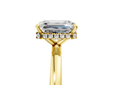 Yellow gold Emerald Solitaire Engagement Ring with Cathedral Band and Four-Prong Setting_36