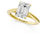 Yellow gold Emerald Solitaire Engagement Ring with Four-Prong Setting and Classic Band 2
