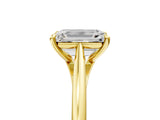 Yellow gold Emerald Solitaire Engagement Ring with Four-Prong Setting and Classic Band