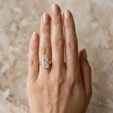 Yellow gold Emerald Solitaire Engagement Ring with Four-Prong Setting and Tapered Band_13