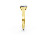 Yellow gold Emerald Solitaire Engagement Ring with Four-Prong Setting and Tapered Band_20