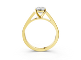 Yellow gold Emerald Solitaire Engagement Ring with Four-Prong Setting and Tapered Band_21