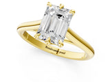 Yellow gold Emerald Solitaire Engagement Ring with Six-Prong Setting and Classic Band 1