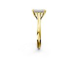 Yellow gold Emerald Solitaire Engagement Ring with Six-Prong Setting and Classic Band 2