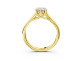 Yellow gold Emerald Solitaire Engagement Ring with Six-Prong Setting and Classic Band 3