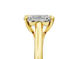 Yellow gold Emerald Solitaire Engagement Ring with Six-Prong Setting and Classic Band 5
