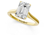 Yellow gold Emerald Solitaire Heart Prong Engagement Ring with Tapered Band_56