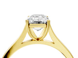 Yellow gold Emerald Solitaire Heart Prong Engagement Ring with Tapered Band_59