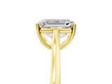 Yellow gold Emerald Solitaire Heart Prong Engagement Ring with Tapered Band_60