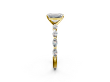 Yellow gold Emerald Solitaire Marquise Side Stone Prong Setting Ring_67