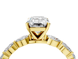 Yellow gold Emerald Solitaire Marquise Side Stone Prong Setting Ring_69